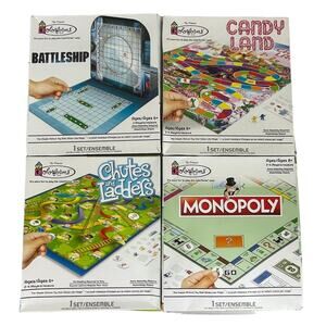 Colorforms Classic Games Lot of 4 Battleship Monopoly Candy Land Chutes &Ladders